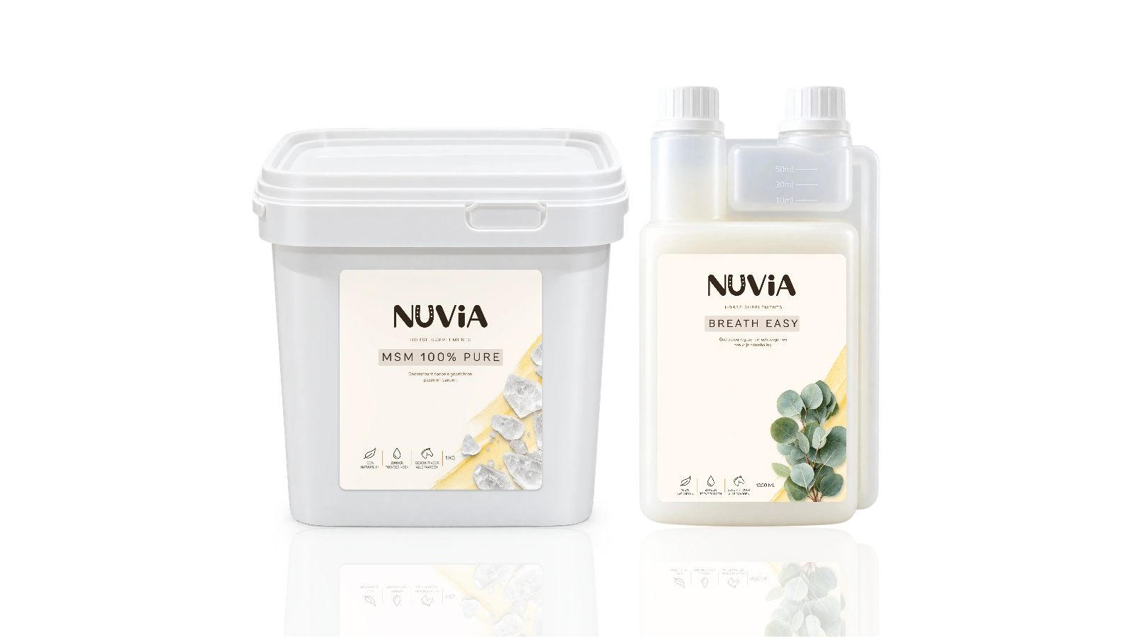 NUVIA MSM 100% Pure and Breath Easy product packaging