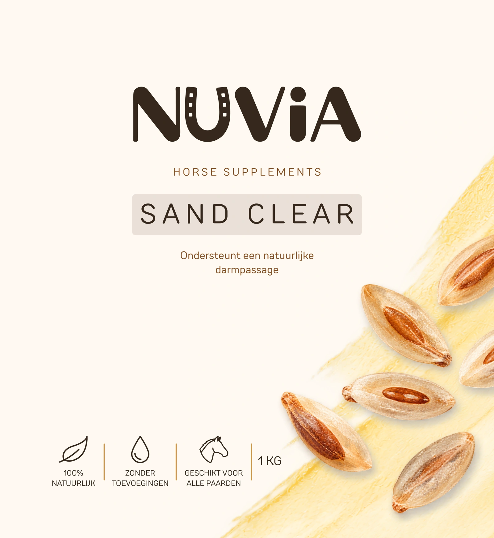 NUVIA Sand Clear label